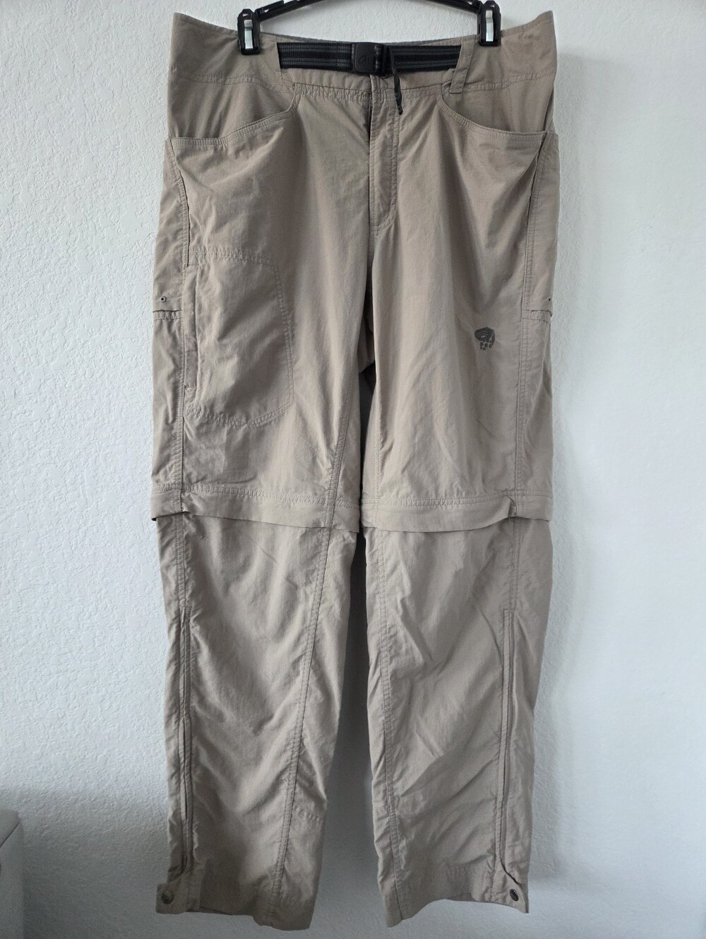 Mountain Hardwear Men's Convertible Nylon Hiking Pants Shorts Beige Size Large